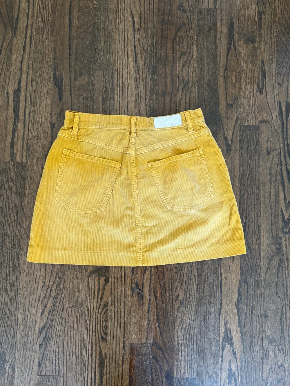 Re/Done Mustard Yellow Corduroy Mini Skirt
